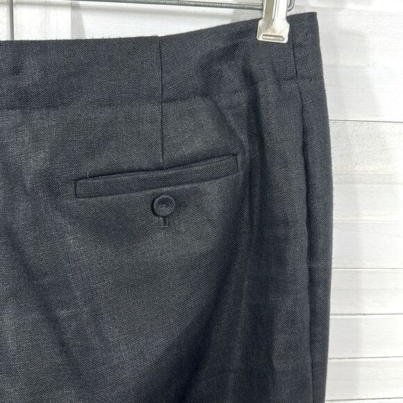Talbots Linen Pants Size 6 Irish Linen Classic Side Zip Black - Picture 8 of 12